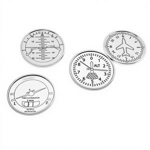Metal Aircraft Dashboard Design 5mm Wood <b>Gold</b> Luxury Decorative <b>Mirror</b> Altimeter Turn Coordinator Compass Patterns for Man Cave - Product Image 1