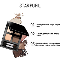 Private Label Palette d'ombres à paupières 4 couleurs Logo personnalisé Sparkle Brown Pigment Glitter Shimmer Matte Eyeshadow Makeup Plate Powder