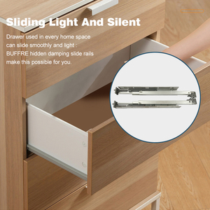 Directo al por mayor SGCC Hardware 3 secciones telescópico Slide Rail amortiguador oculto para gabinetes de baño dormitorio cocina para - Product Image 3