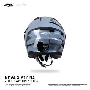 El casco de media cara JPX Nova X V2 Motif N4 con doble visera ofrece una protección superior y comodidad elegante para cada viaje. - Product Image 5