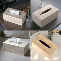 SAIDKOCC 25x14x10cm luxe Calacatta alto marbre boîte à mouchoirs élégant serviette conteneur pour maison salon bureau ou hôtel