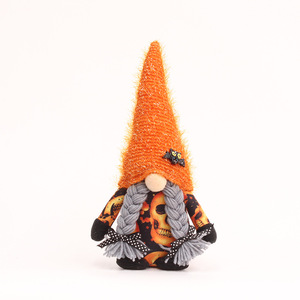 Poupée en tissu d'Halloween, 32 cm, crâne sans visage, araignée, décoration d'horreur, ornement d'intérieur - Product Image 3