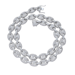 Bijoux Hip Hop pour Hommes, <span class=keywords><strong>Bracelet</strong></span> en Diamants, Collier Plaqué <span class=keywords><strong>Or</strong></span> Blanc 12mm, <span class=keywords><strong>Bracelet</strong></span> Chaîne Grains <span class=keywords><strong>de</strong></span> <span class=keywords><strong>Café</strong></span> en Zircon Cubique pour Femmes - Product Image 2