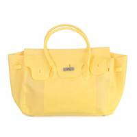 Sac à main en PVC jaune imperméable avec logo personnalisé, sac fourre-tout transparent, sac à main en plastique durable pour cadeau promotionnel