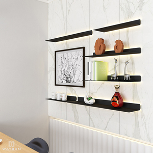 Modern Industrial Creative Concealed Stainless Steel Metal Drawer Brown <strong>Floating</strong> Wall <strong>Shelf</strong> <strong>Fixing</strong> With Bracket - Product Image 6