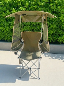 Nuova sedia da esterno Casual per una sola persona con tende parasole a tre lati, portatile e pieghevole, per uso spiaggia sabbiosa - Product Image 6