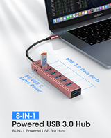 Hub USB C vers USB 3.0 8 en 1 FORIDA 2026, accessoires PC OEM ODM, hub USB de type C portable