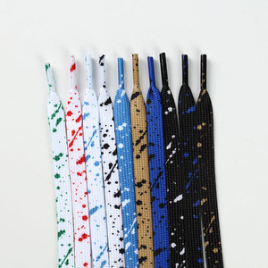 HF Creative Flat Canvas Sneaker Shoelaces Splash-ink Matching Board Shoes Durable Polyester Material for AJ1 Sneakers - Product Image 1