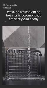 304 acier inoxydable panier de vidange évier de cuisine bassin de lavage des légumes égouttoir <span class=keywords><strong>vaisselle</strong></span> évier support de rangement - Product Image 3