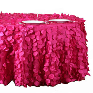 アイボリータフタ刺繍テーブルクロス 結婚式イベント用 高級ドライリーフ織り技術 アメリカンスタイル 100%ポリエステル - Product Image 4