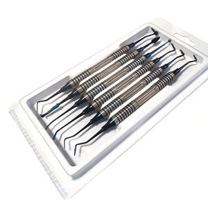 Kit d'outils dentaires manuels en acier au carbone, 6 pièces, pour le nettoyage et le remplissage des dents, avec outil de finition pour résine. - Product Image 2