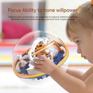 ของเล่นเสริมพัฒนาการลูกบอลเขาวงกตของเล่นเพื่อการศึกษาขนาด19ซม. เกม3D ของเล่นฝึกสมองลูกบอลปริศนา100อุปสรรคของขวัญทีเซอร์มหัศจรรย์ - Product Image 4
