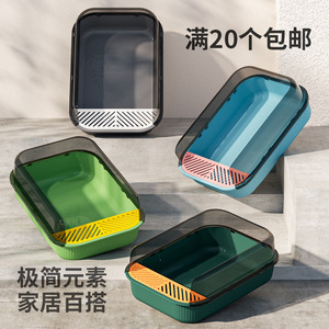 Smart Extra Large <b>Cat</b> Litter <b>Box</b> Semi-Closed Splash-Proof Toilet Poop Basin Easy Clean Feature Includes Free <b>Cat</b> Litter Scoop - Product Image 3