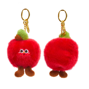 Llavero de Peluche de Manzana Roja Kawaii, Colgante de Muñeco de Peluche de Fruta de Dibujos Animados para Bolso - Product Image 1