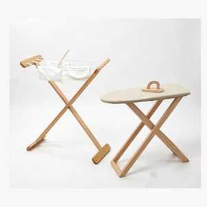 Giocattolo Educativo Montessori in Legno, Set da Stiro <span class=keywords><strong>e</strong></span> Stendibiancheria per Bambini, Arredamento Pratico Prescolare - Product Image 1