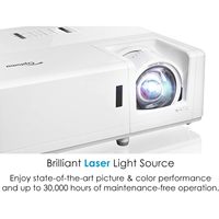 Projecteur laser à courte focale Optoma GT1090HDRx 4K HDR pour cinéma maison et jeux, fonctionnement sans lampe pendant 30 000 heures