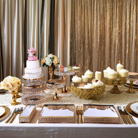 High Foot vergoldete Kuchenst änder Set für Hochzeit Neujahr Abschluss feiern Dessert Tablett Display Party Dekorationen 3-16 Stück
