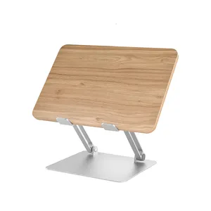UPERGO ऊंचाई समायोज्य धातु और लकड़ी गोली पीसी धारक टिकाऊ पोर्टेबल Ergonomic Foldable लैपटॉप खड़े हो जाओ