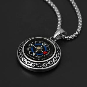 Collar con Colgante de Brújula para Hombre, Joyería de Acero Inoxidable, Color Dorado, Nuevo Diseño Vintage de Moda, Accesorios - Product Image 4
