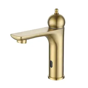 2023 Modern stainless steel 304 deck mounted gold color infrared induction basin faucet mixer