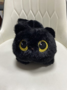 Soft Fluffy Black Cat Plush Toy Big Eyes Cute Kitten <b>Doll</b> Home Bedroom Decoration Birthday Gift - Product Image 1