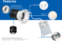Carré Rond Garniture Moins Cob Downlight Anti Éblouissement Spot Encastré Trimless Encastré Lumière 3 ''15W