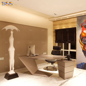 Thiết kế bàn văn phòng giám đốc corian hiện đại phong cách bàn văn phòng công ty Màu Đỏ Bàn ý nhân viên quản lý bàn - Product Image 6