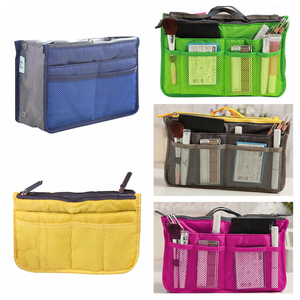 Sacs de rangement de voyage en nylon pour femmes, couleur bonbon, universels, pour maquillage et cosmétiques, sac fourre-tout à double fermeture éclair, pochette pour articles divers - Product Image 3