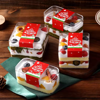 Offres Spéciales populaire carré acrylique Dessert tasse Transparent Ps en plastique pâtisserie Dessert boulangerie Tiramisu placage gâteau boîte