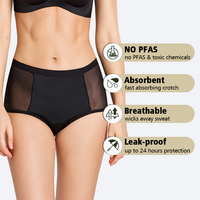 LYNMISS Culotte menstruelle à taille haute en dentelle pour femmes, 4 couches, anti-fuite, culotte de règles, culotte menstruelle anti-fuite