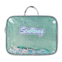Trousse à crayons bandoulière portable en polyester RPET imperméable avec motif lettres imprimé sur mesure 2026 pour femme