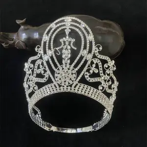 QS Large regolabile Miss Universe Classic Princess accessori per gioielli per capelli per eventi di spettacolo Miss Universe Crown