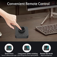 Lampe de moniteur intelligente moderne à gradation progressive, en aluminium noir, alimentée par USB, avec télécommande et CCT réglable pour écran LED