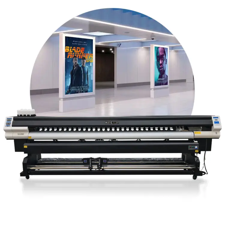 Impressora digital profissional para exterior: Produz impressões deslumbrantes para envoltórios de veículos e tecidos lightbox.