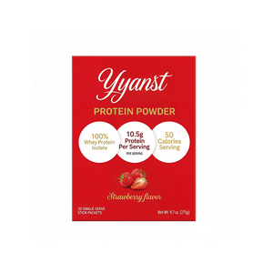 Proteína de Suero de Leche Aislada 100% Sabor Fresa, Paquete Individual de 10.5 g de Proteína, 50 Calorías, 20 Porciones - Product Image 1