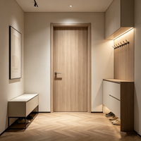 Porte intérieure WPC sur mesure, moderne, à panneau plat, en bois, étanche, résistante à l'humidité, insonorisée pour chambre à coucher