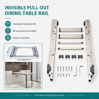 Glissière de table pliante en aluminium peu encombrante, glissière de tiroir dissimulée pour armoire de rangement