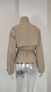 Manteau <span class=keywords><strong>trench</strong></span> pour femme, veste courte de couleur unie inspirée des créateurs, vêtements d'extérieur légers - Product Image 5