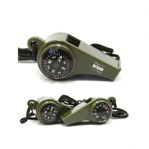 Personalized 3-in-1 Emergency <b>Whistle</b> with Compass, Thermometer & Lanyard for Outdoor Adventures & Survival - Product Image 1