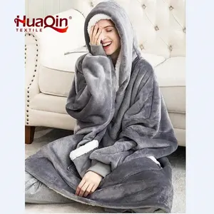 Dropshipping Digital Comfy Wearable Print Plush Oversized Blanket Hoodie