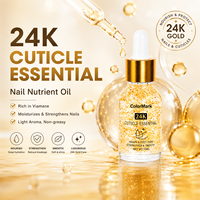 Huile pour cuticules naturelle 24k avec vitamine E et huile de graines de fruits, parfum fruité revitalisant, flacon compte-gouttes de 15 ml pour les soins des ongles en salon