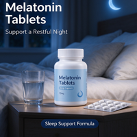 Comprimés de mélatonine 3mg 5mg 10mg, complément alimentaire pour favoriser le sommeil, favorise une relaxation profonde, OEM ODM, étiquette privée, vente en gros, HACCP, HALAL, KOSHER