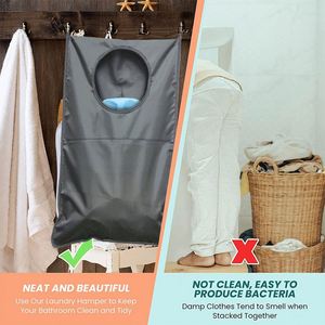 Bolsa de lavandería colgante de poliéster resistente personalizada al por mayor para uso doméstico y hotelero Servicio integral disponible - Product Image 4