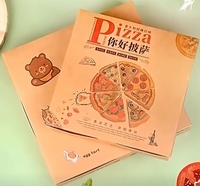 Boîte à pizza et sushi en papier kraft de qualité alimentaire, imprimée sur mesure, 6-14 pouces, robuste, écologique, recyclable, emballage ondulé avec poignée