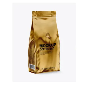 Kostenlose probe plain blank 6 unzen 16 unzen seite zwickel eine möglichkeit ventil zip-lock zipper organische kunststoff kaffee bohnen verpackung tasche mit vent