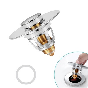 <b>Bathroom</b> Drain Stopper Sink <b>Plug</b> for 1.04"-1.97" Basin Drain Holes, Universal 2 in 1 Pop up <b>Bathroom</b> Sink Drain Strainer Stopper - Product Image 1