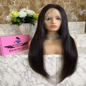 Beauty Girl 100% pelucas de cabello humano virgen recto hasta el hombro estilo de cabello mezcla de colores Pixie rizos HD peluca - Product Image 5