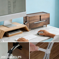Boîte de gestion de câbles en bois de grande taille pour dissimuler les multiprises et les câbles, boîte à câbles en bois massif de grande taille compatible avec les multiprises, pieds détachables
