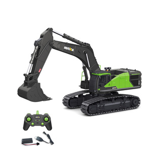 Excavatrice <span class=keywords><strong>RC</strong></span> LEHOO <span class=keywords><strong>Huina</strong></span> <span class=keywords><strong>1593</strong></span> 1/14 22CH avec construction métallique, télécommande contrôlée par application, utilisation intérieure-extérieure pour enfants - Product Image 1