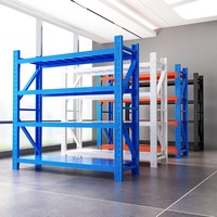 Étagères de stockage en acier laminé à froid, robustes, réglables, pour entrepôt et centre logistique, avec finition thermolaquée